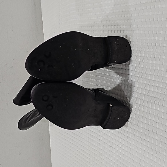 Secto Meucci Black Leather Tall Boots Slide zipper closure round toe Size 8N - Picture 7 of 15